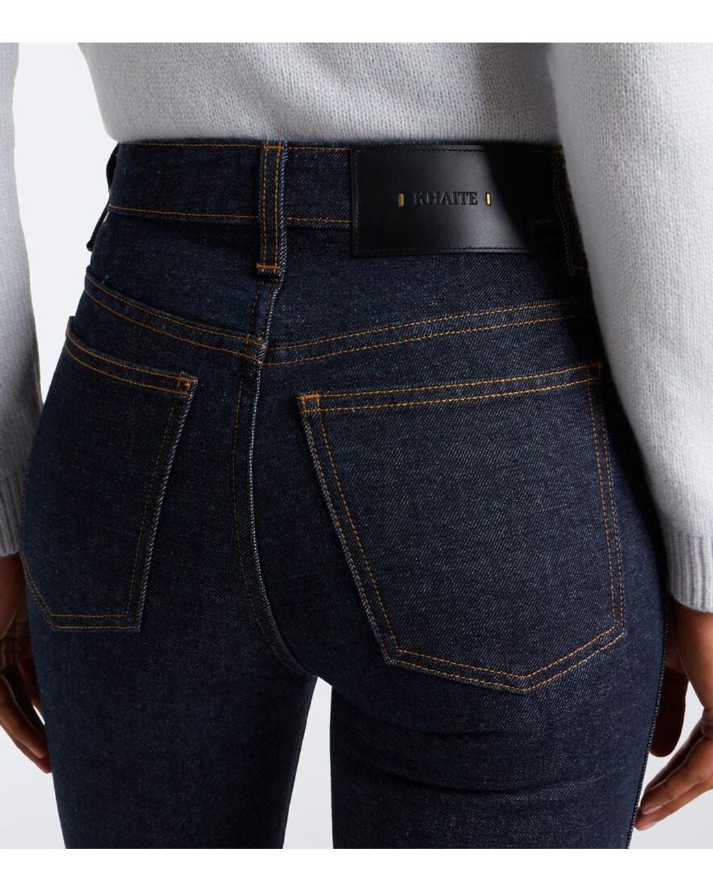 Khaite Blue Danielle High-Rise Straight Jeans