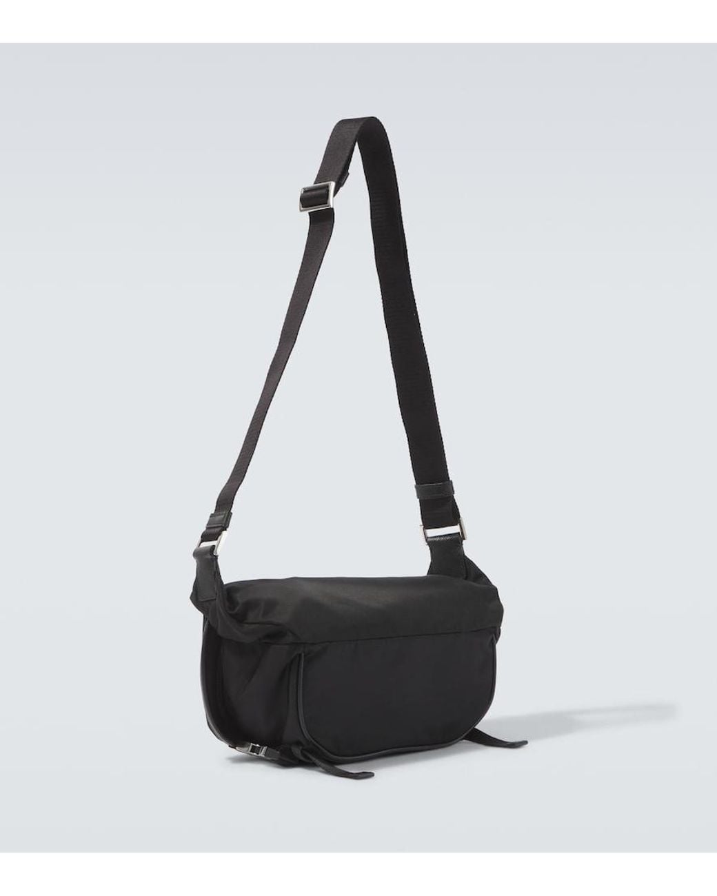 Prada Black Re-Nylon Leather-Trimmed Belt Bag for men