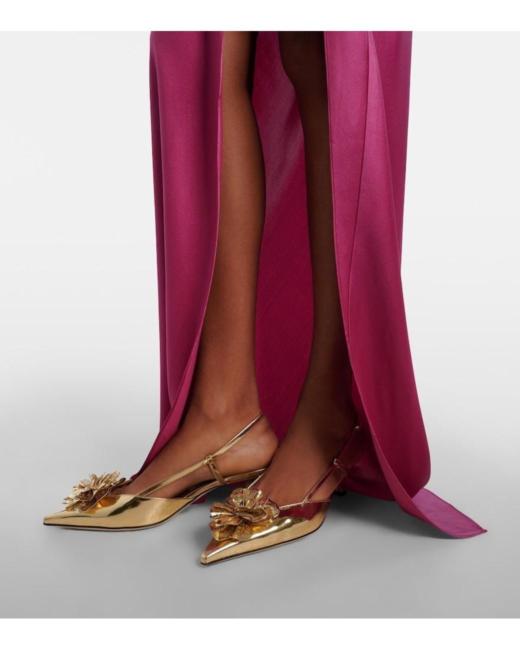 Jimmy Choo Metallic Mimmi 50 Leather Slingback Pumps