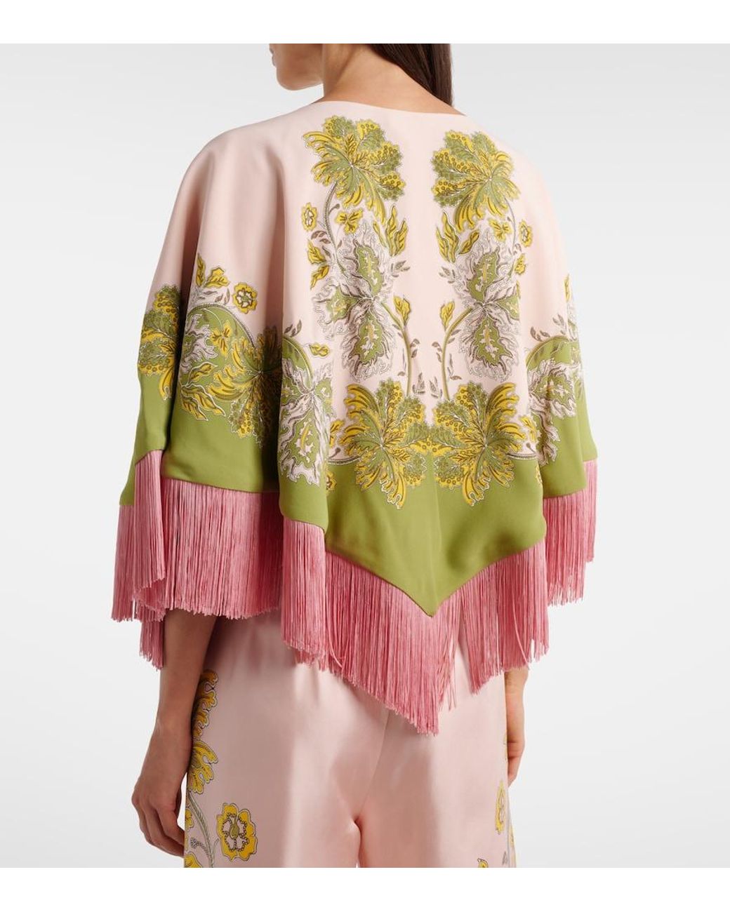 LaDoubleJ Multicolor Swathe Placee Reversible Satin Poncho