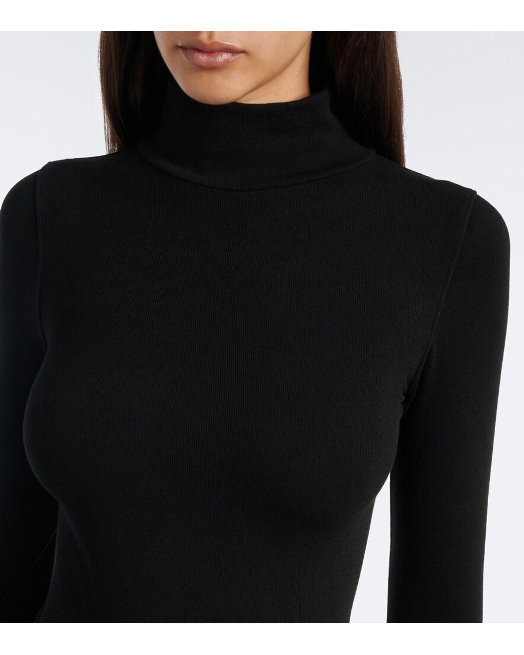 Totême  Black Jersey Turtleneck Top