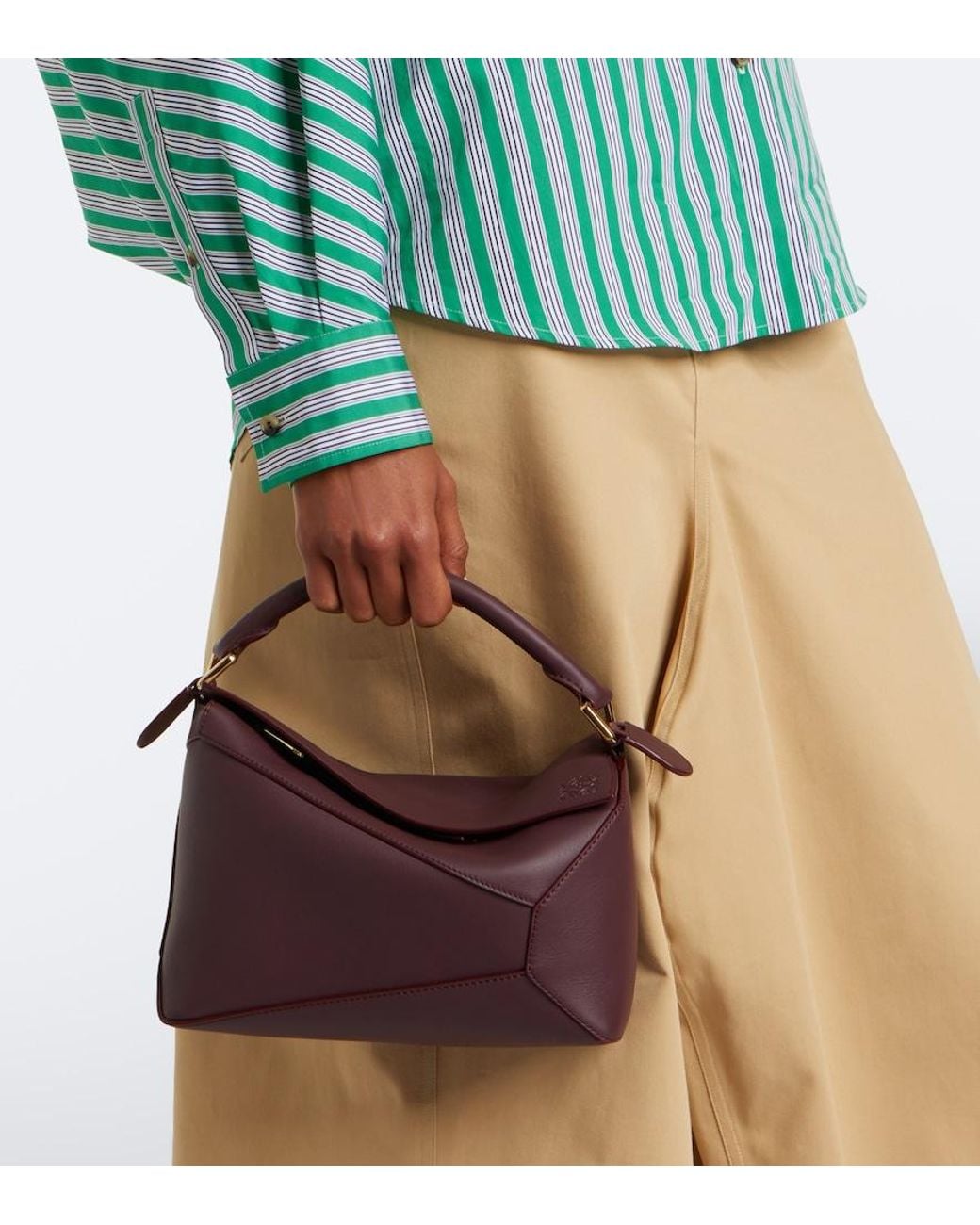 Loewe Purple Puzzle Edge Small Leather Top-Handle Bag