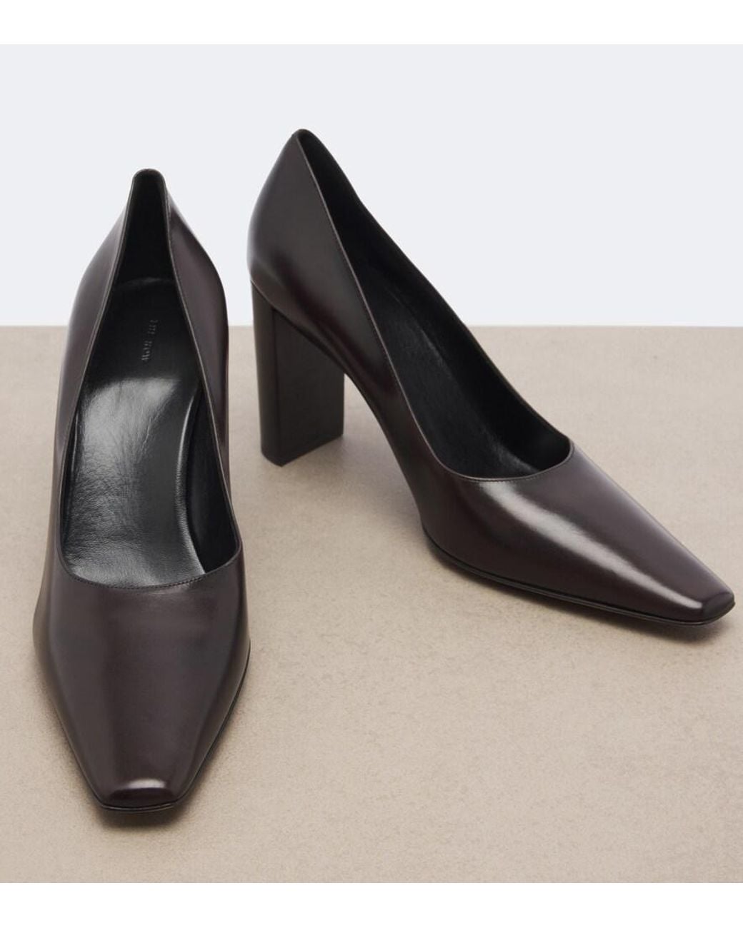 The Row Black Pia Leather Pumps