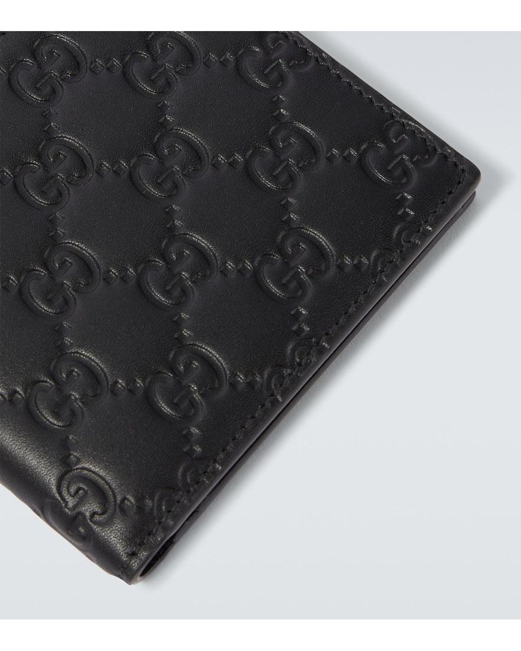 Cartera Emblem De Piel Con Gg Gucci de hombre de color Black