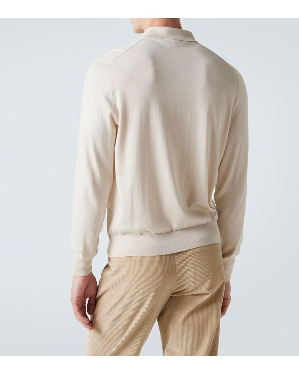 Loro Piana White Cotton Polo Shirt for men