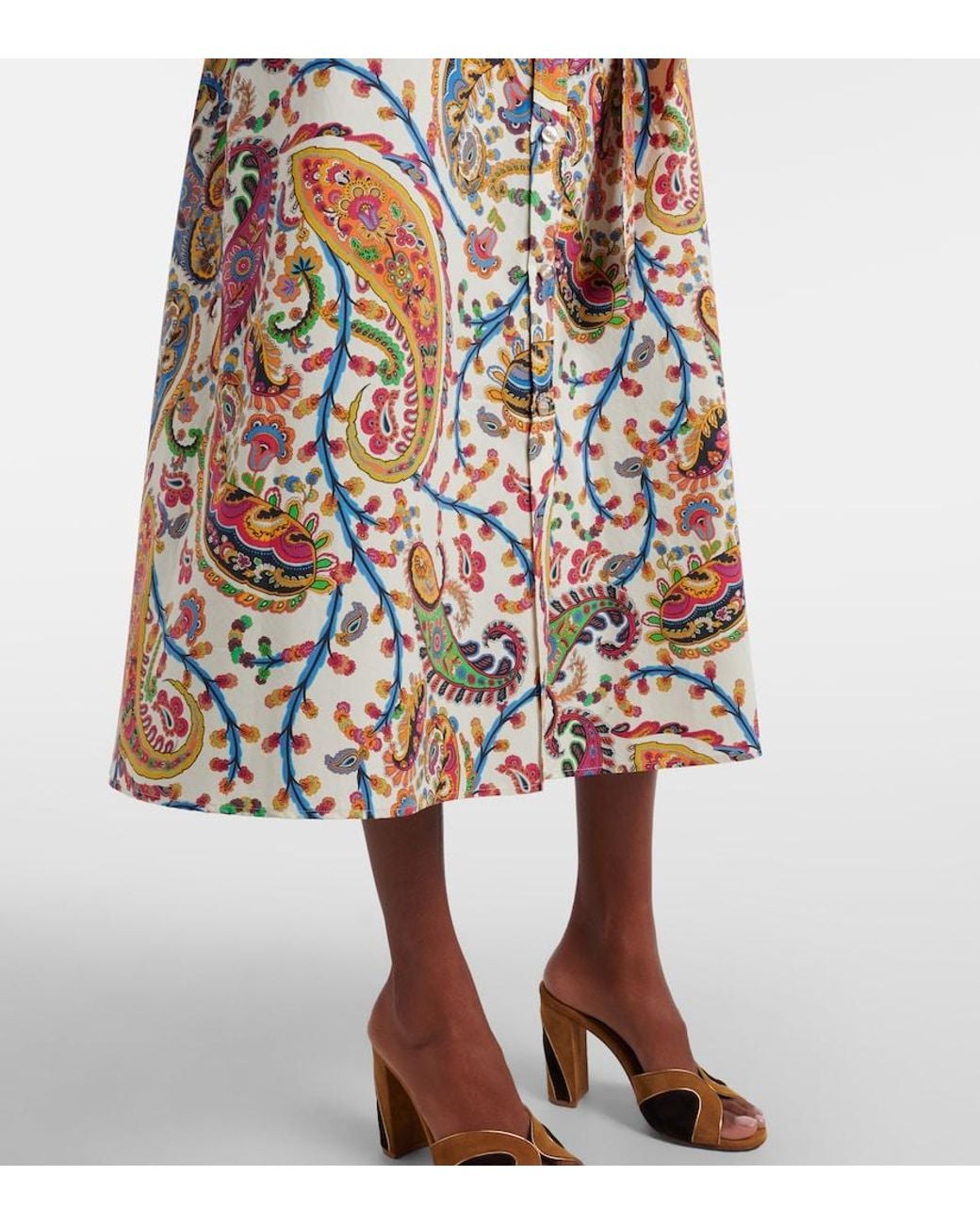 Etro Multicolor Paisley Cotton Wrap Dress