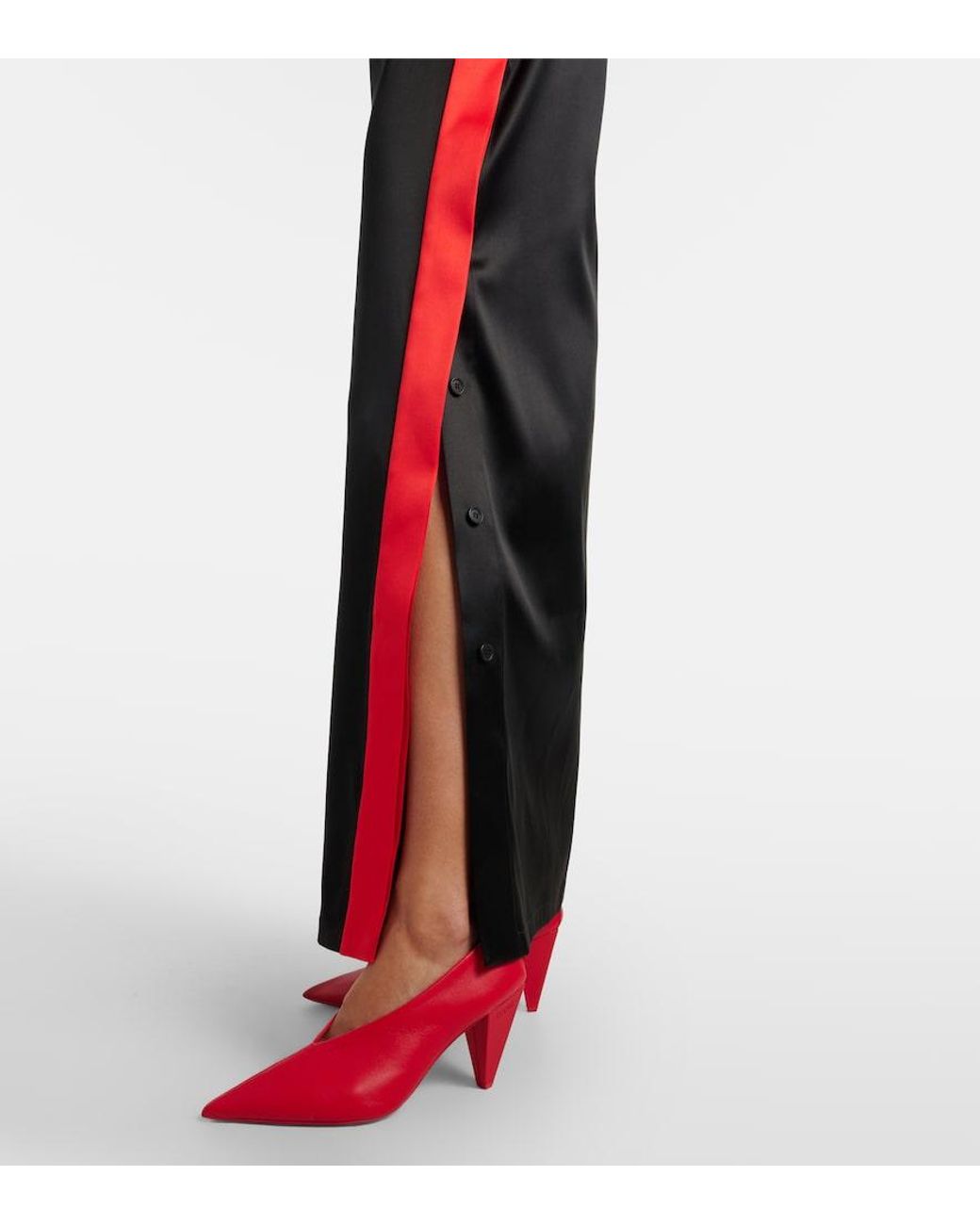 Loewe Black Silk-Blend Satin Maxi Dress