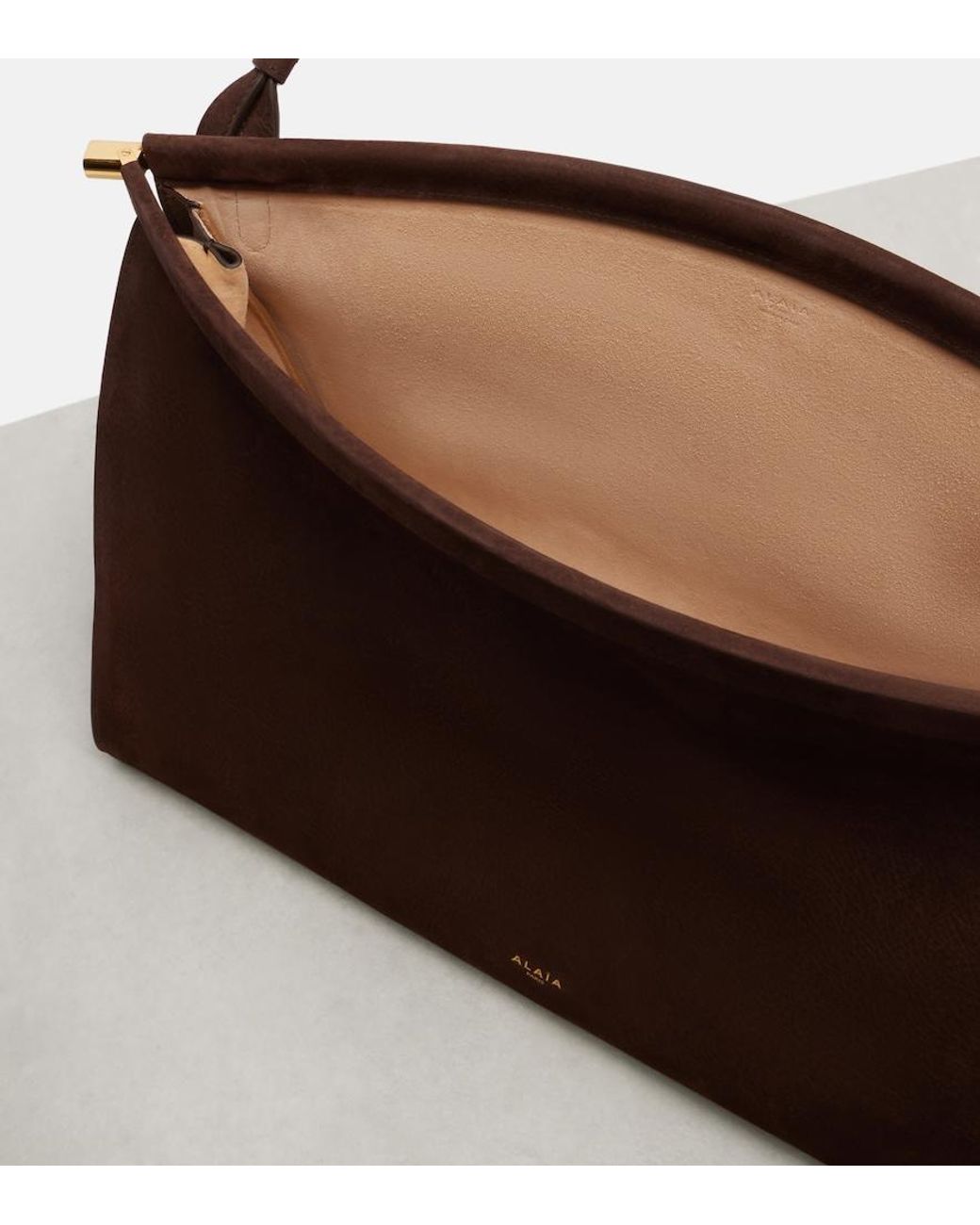 Alaïa Brown Le Click Large Leather Shoulder Bag