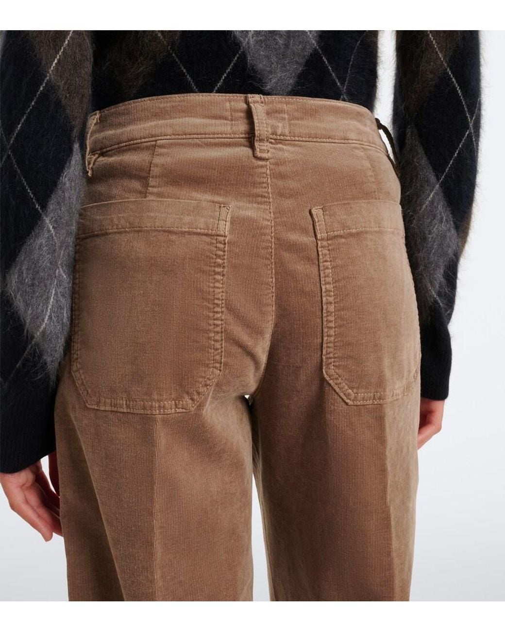 FRAME Brown Ranger Cotton-Blend Corduroy Wide-Leg Pants