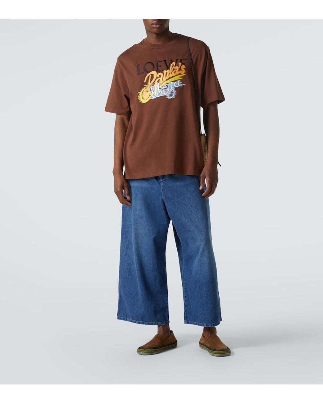 Loewe Brown Paula's Ibiza Printed Cotton Jersey T-Shirt for men