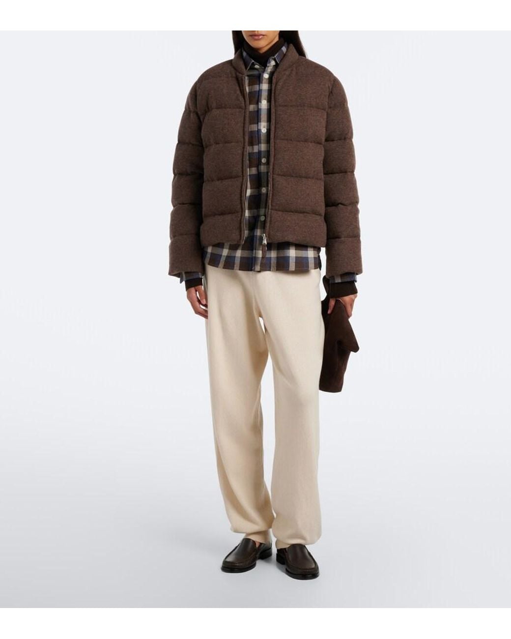 Jardin Des Orangers Brown Cashmere Down Jacket