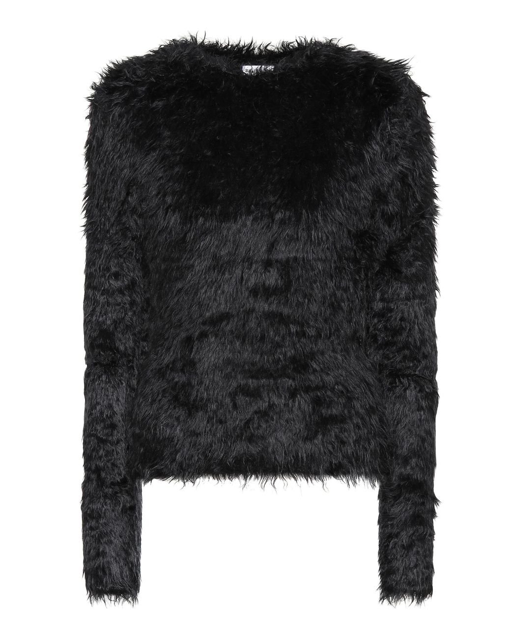 Balenciaga Faux Fur Sweater in Black - Save 28% - Lyst