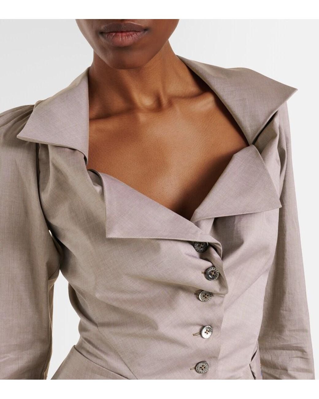 Vivienne Westwood Natural Monday Peplum Cotton Poplin Shirt