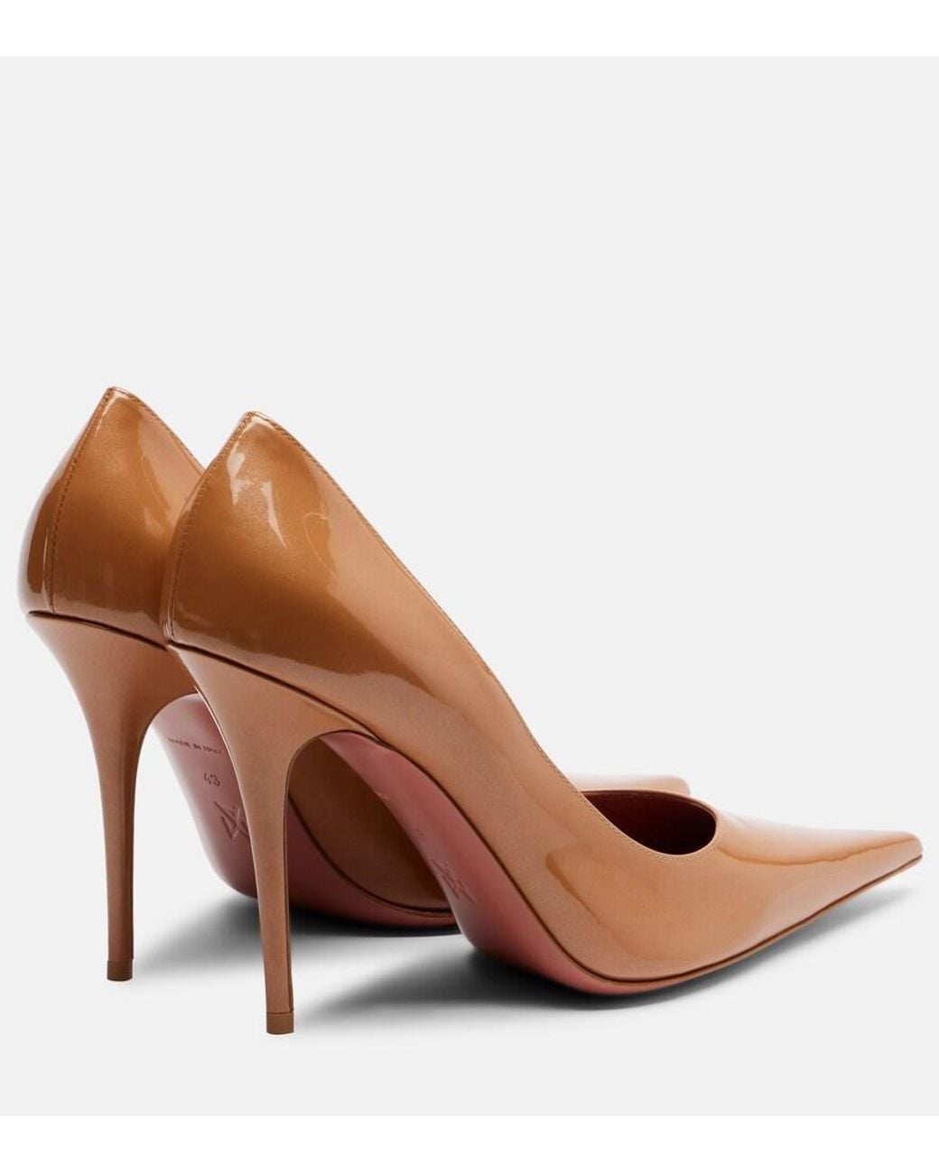 AMINA MUADDI Brown Barbara Patent Leather Pumps