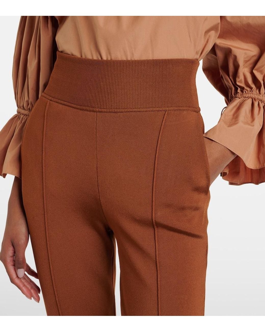 Chloé Brown High-Rise Stirrup Leggings
