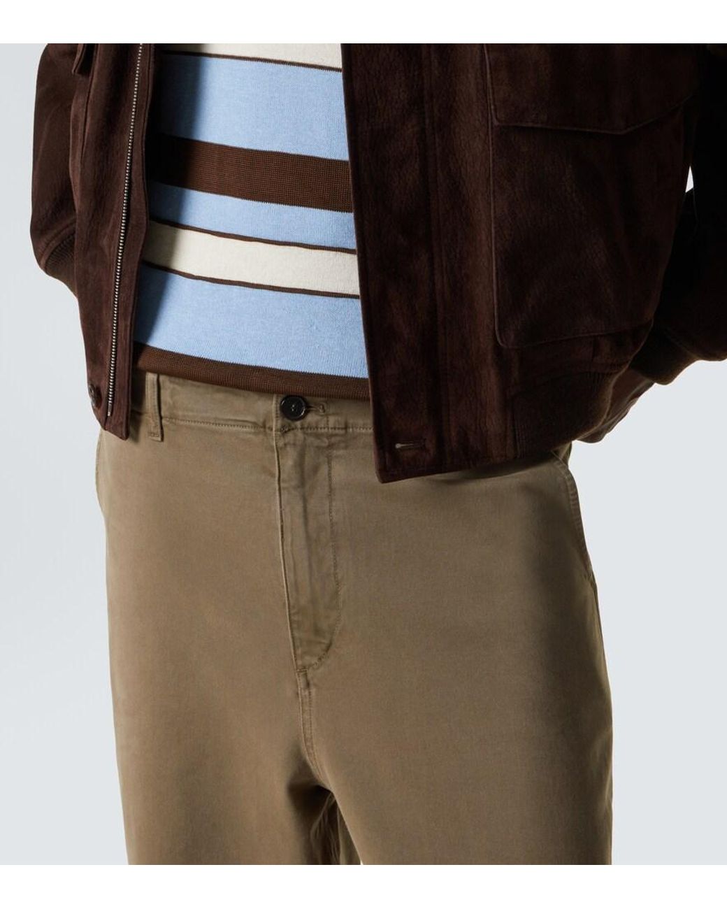 FRAME Green Cotton Twill Chinos for men