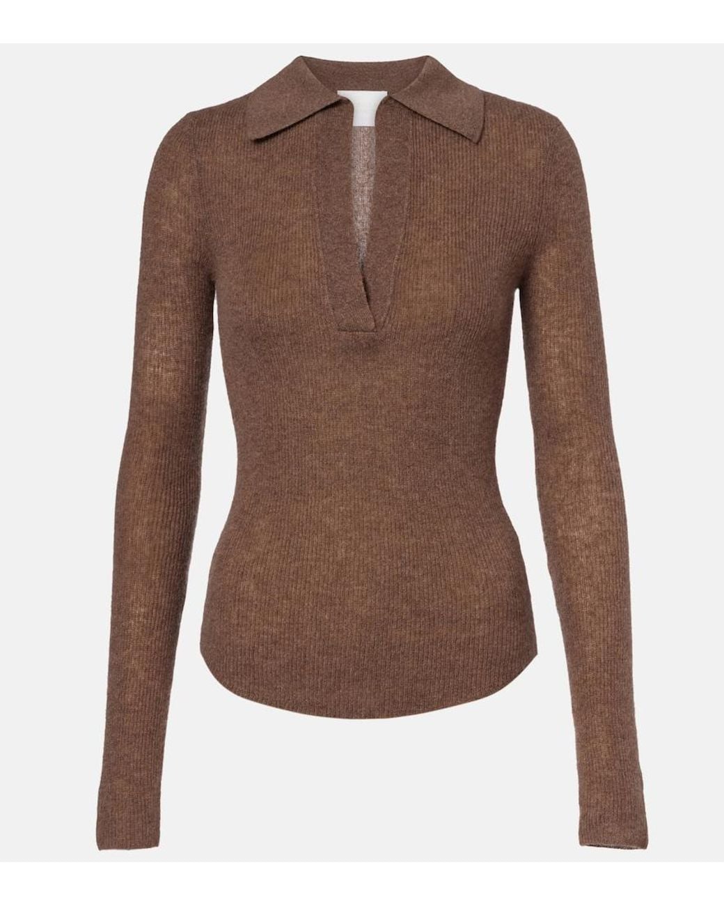 Citizens of Humanity Brown Simone Wool And Cashmere Polo Sweater