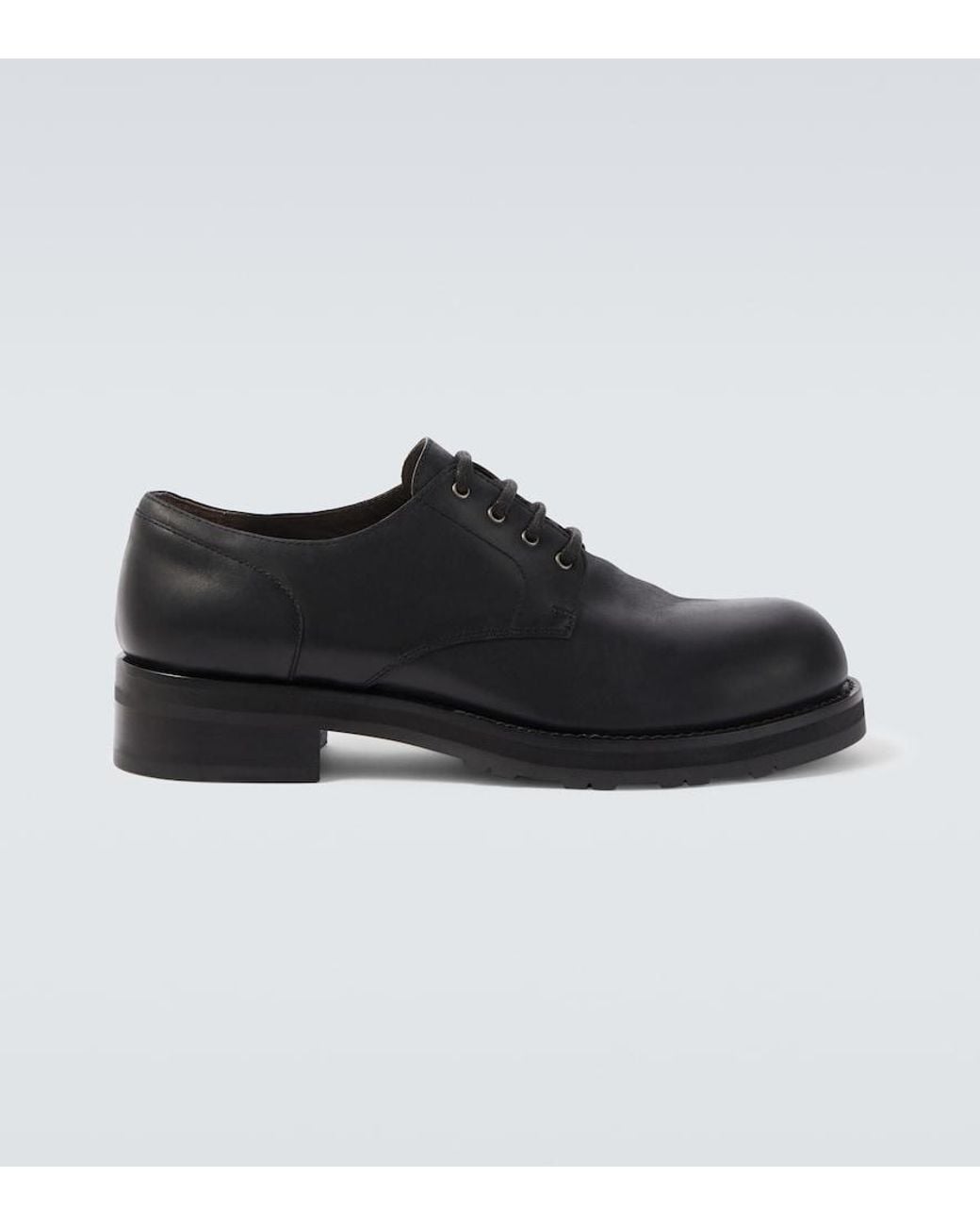 The Row Black Leather Derby Shoes for men