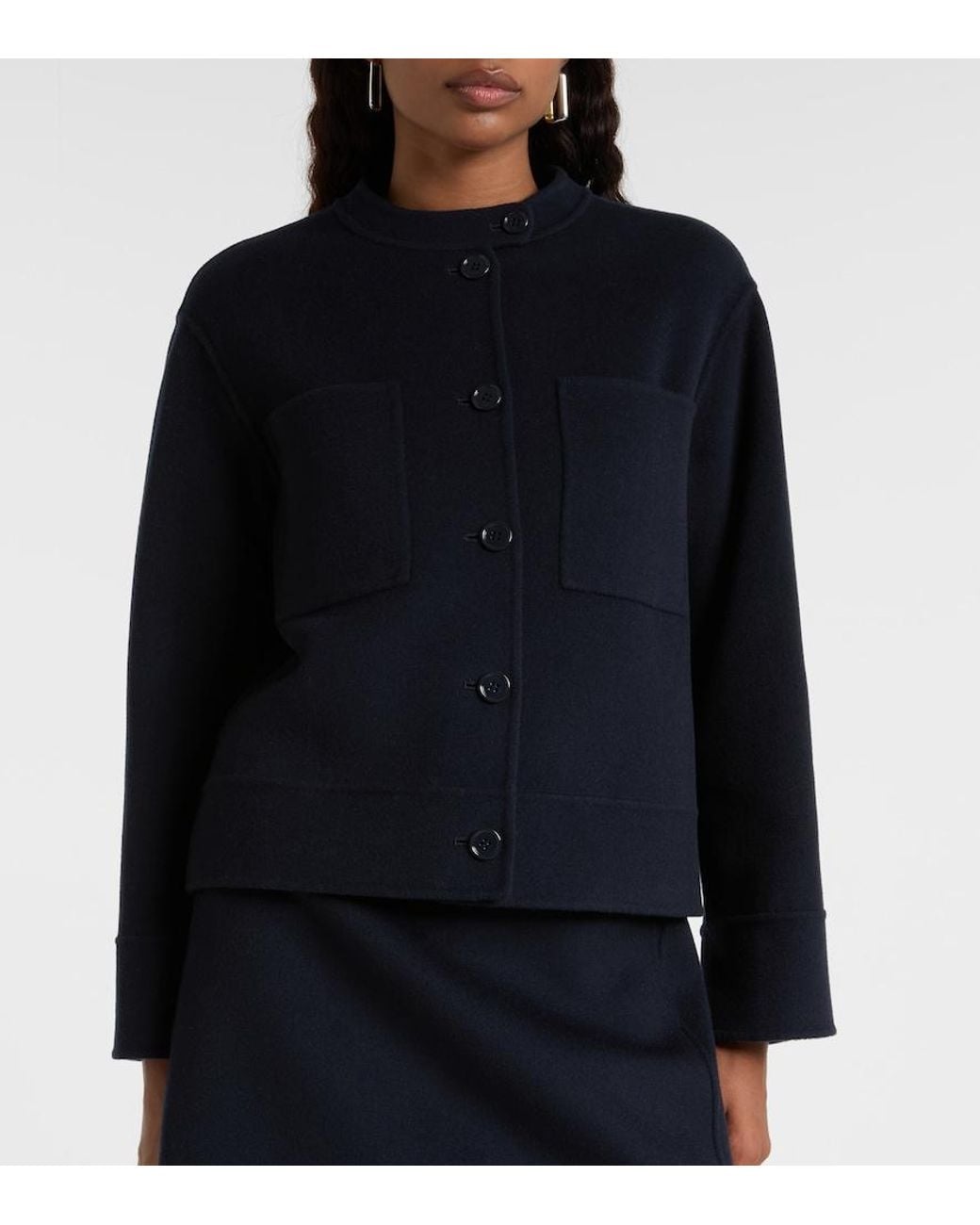 Max Mara Blue Sarah Virgin Wool Jacket