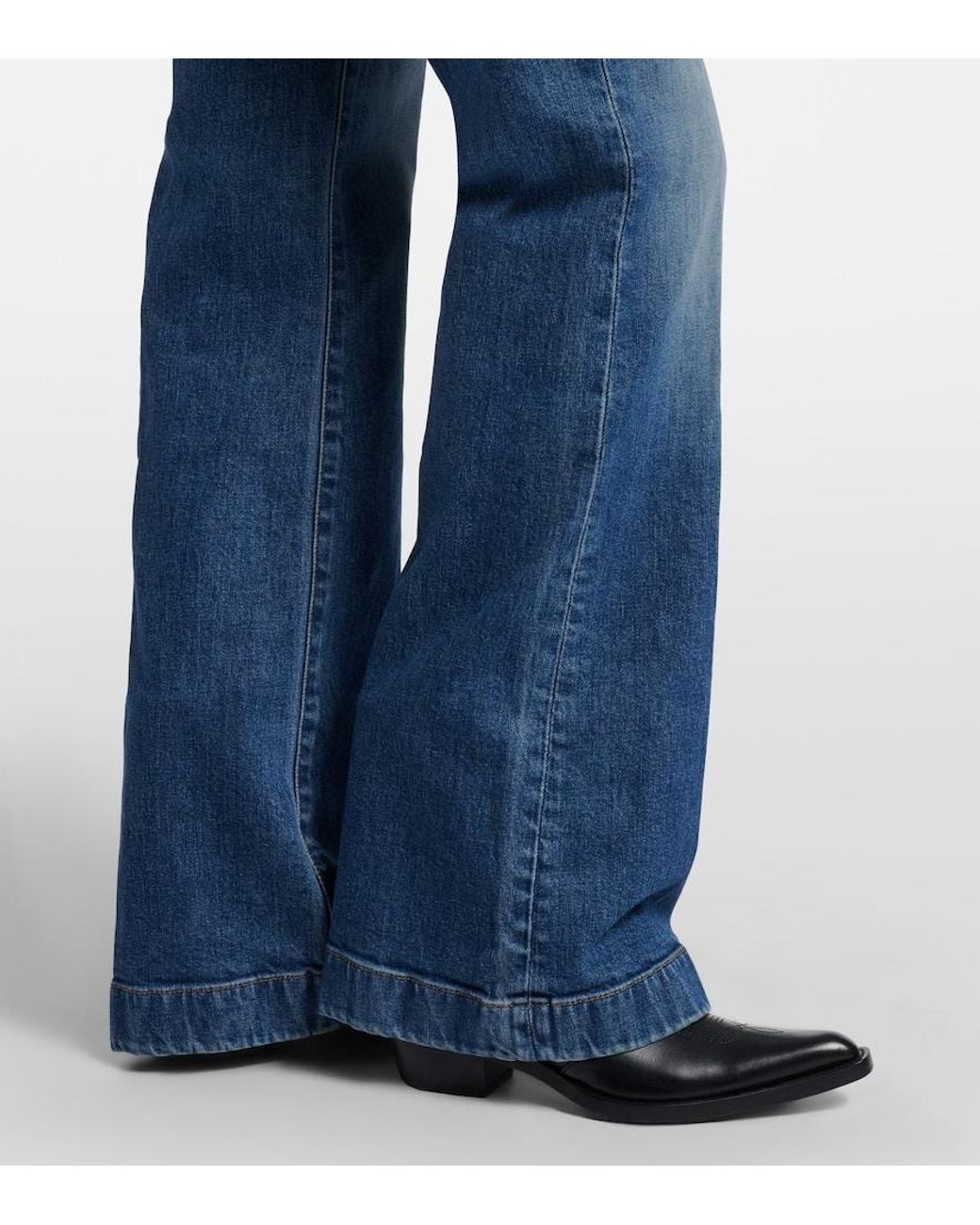 7 For All Mankind Blue Dojo Flared Jeans