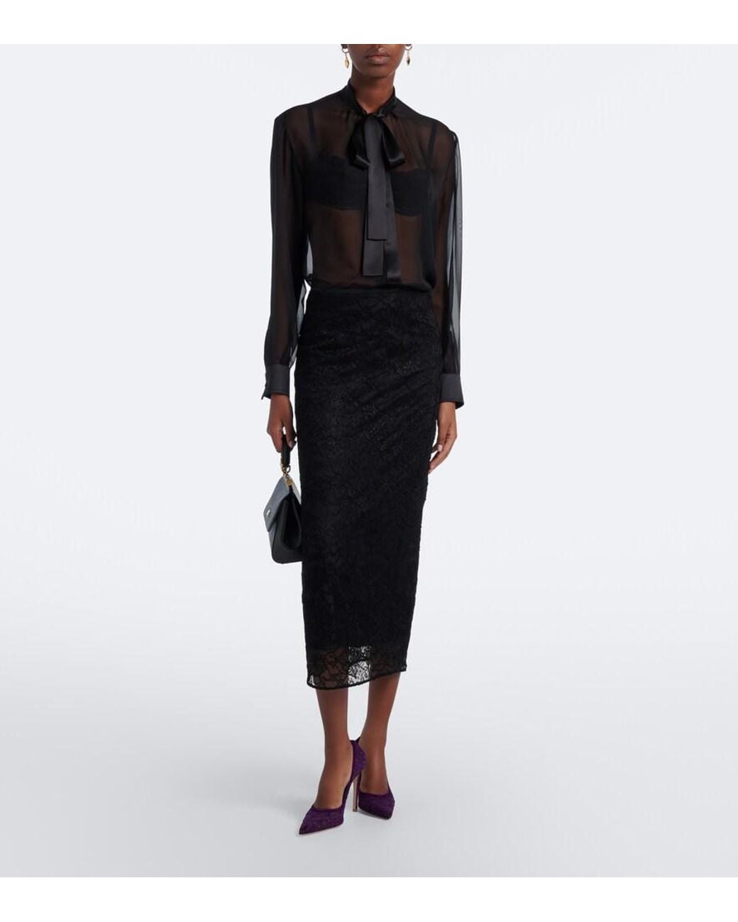 Gianvito Rossi Purple Claudia Suede-Trimmed Lace Pumps