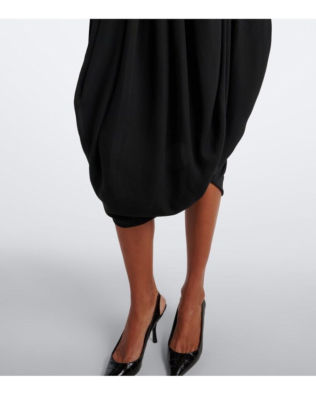 Magda Butrym Black Draped Cotton And Silk Corset Dress