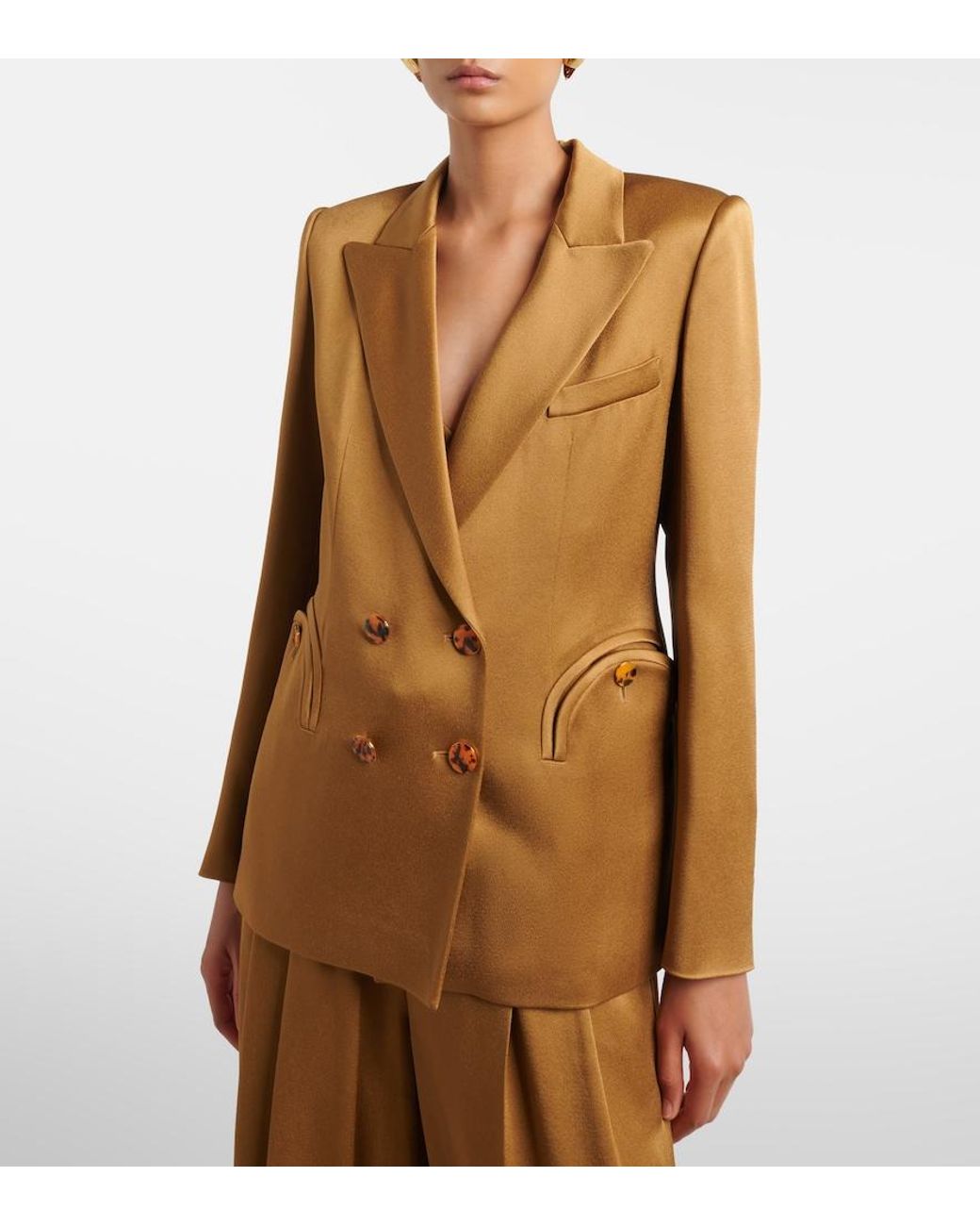 Blazé Milano Brown Charmer Double-Breasted Blazer