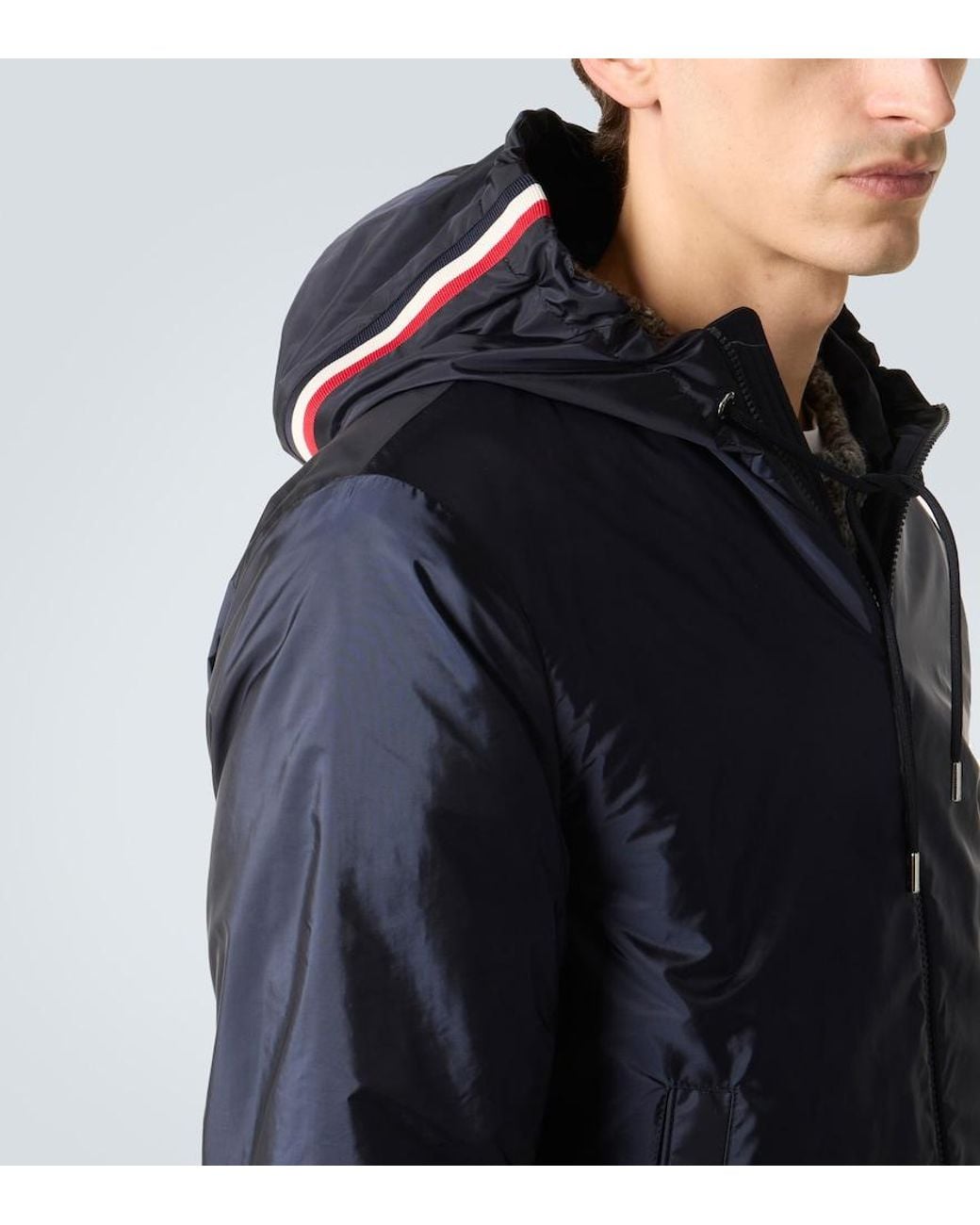 Moncler Blue Hooded Jacket for men