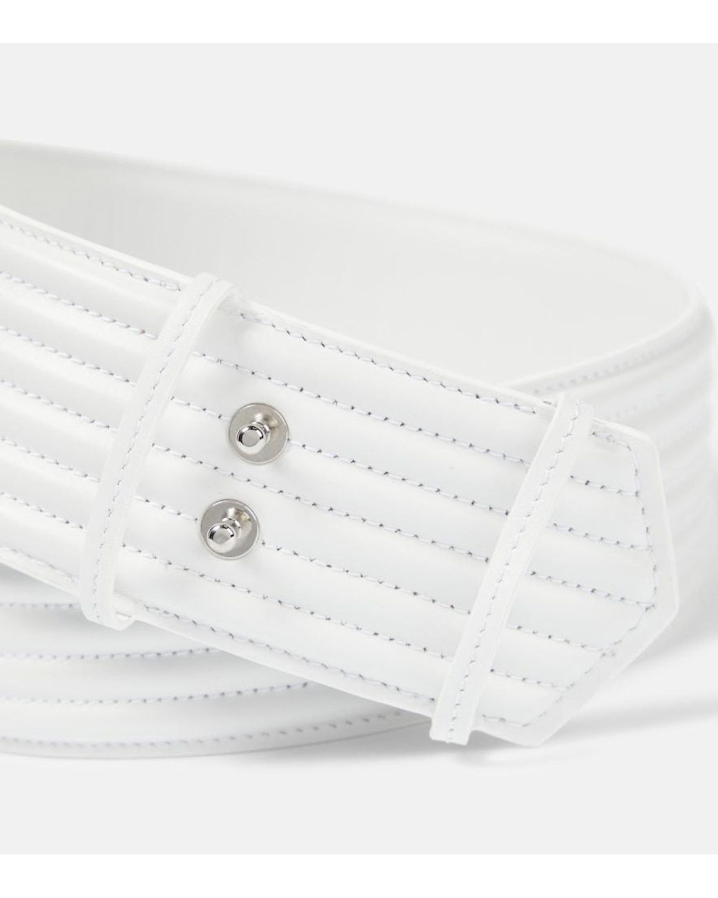 Alaïa White Padded Leather Belt