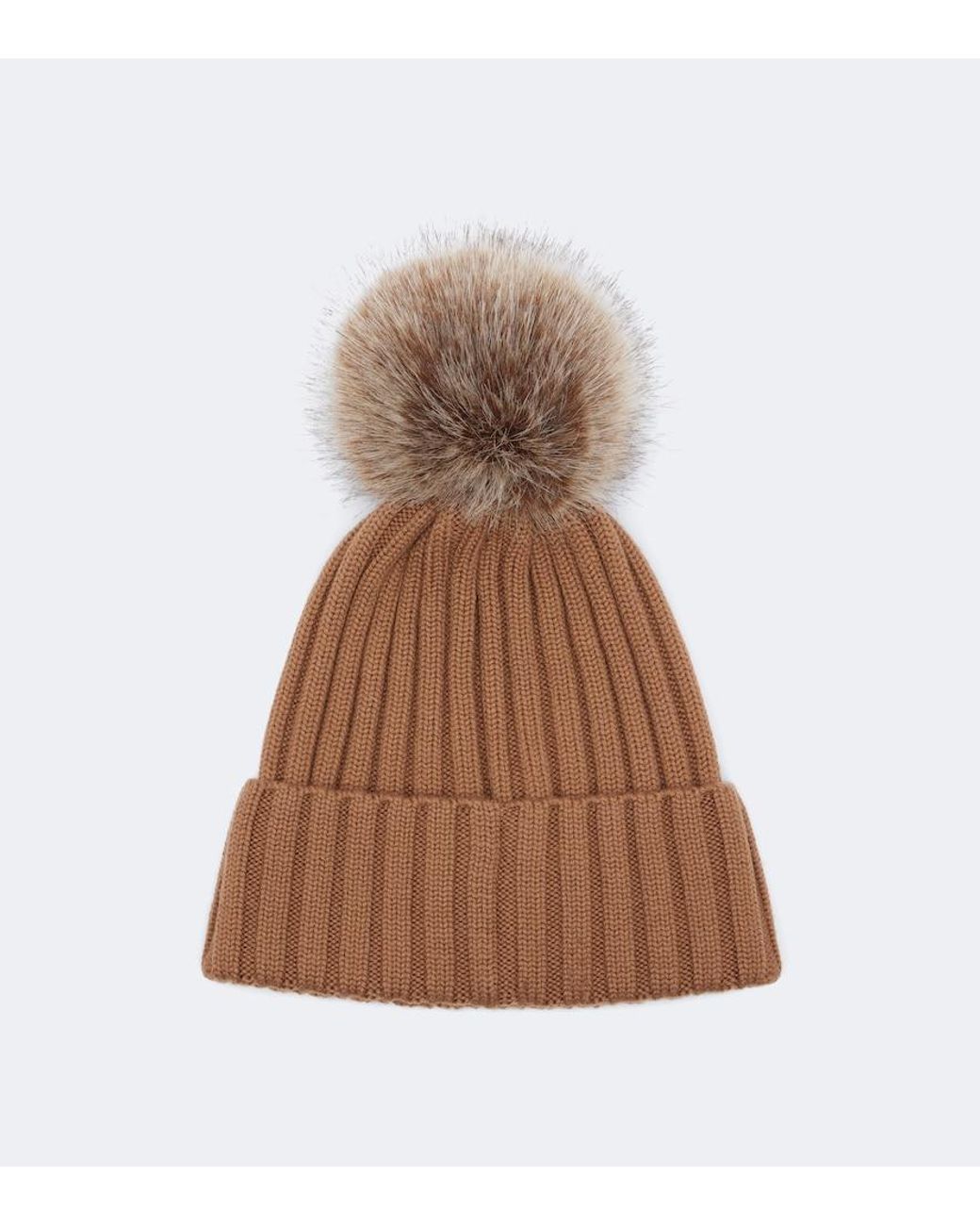 Moncler Brown Ribbed-Knit Virgin Wool Beanie