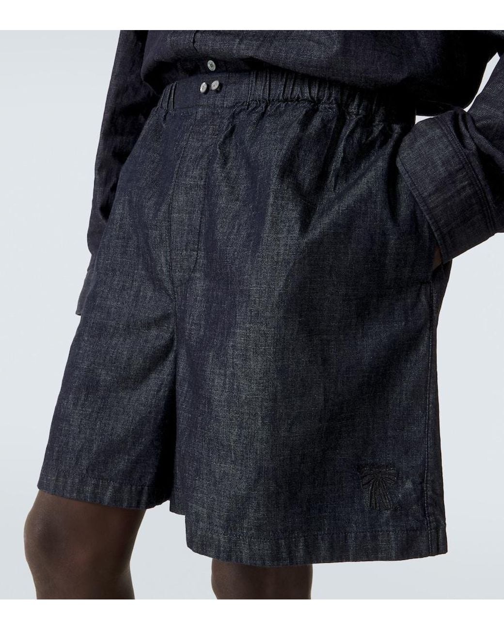 Acne Black Denim Shorts for men