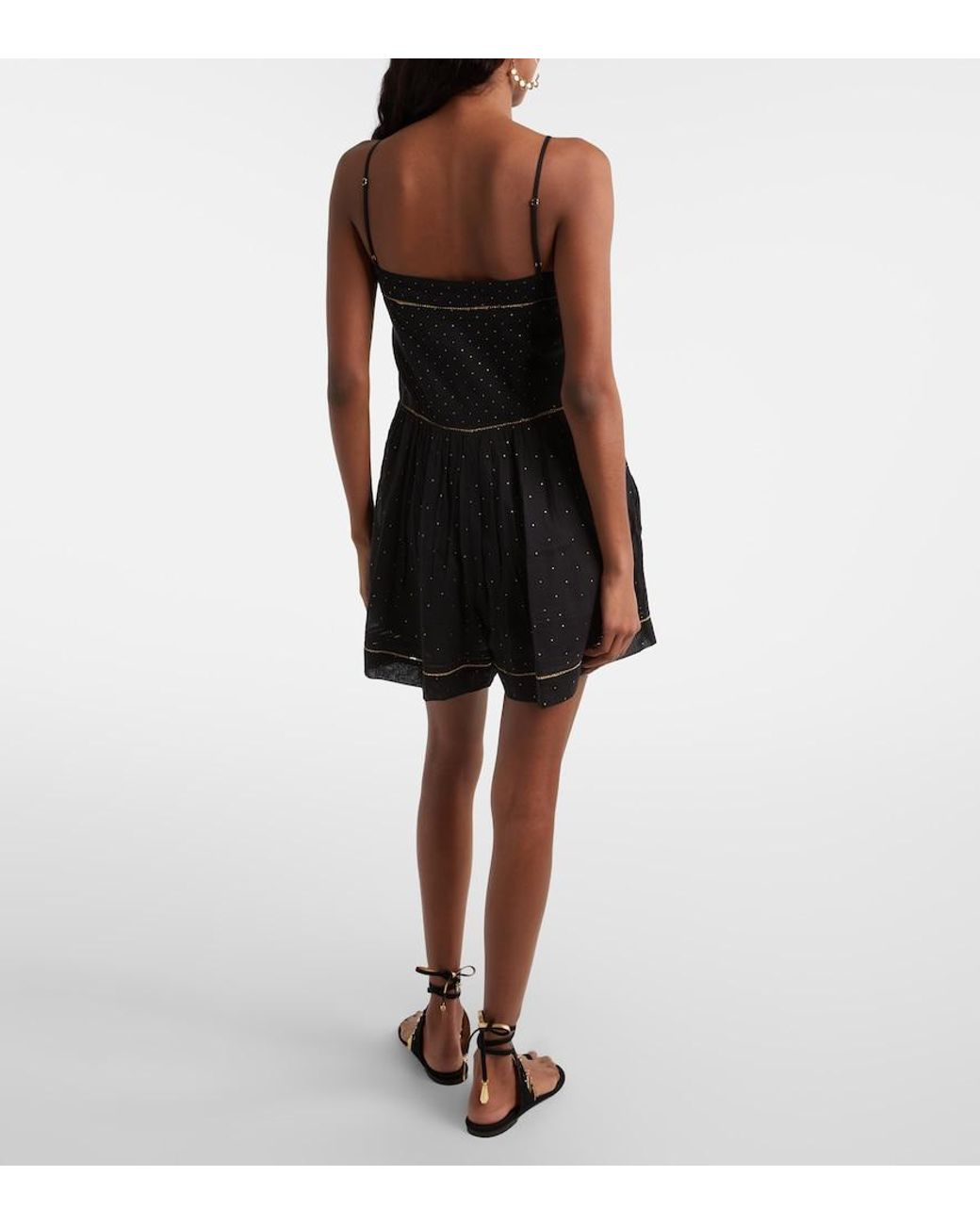 Isabel Marant Black Vickie Polka-Dot Cotton Romper