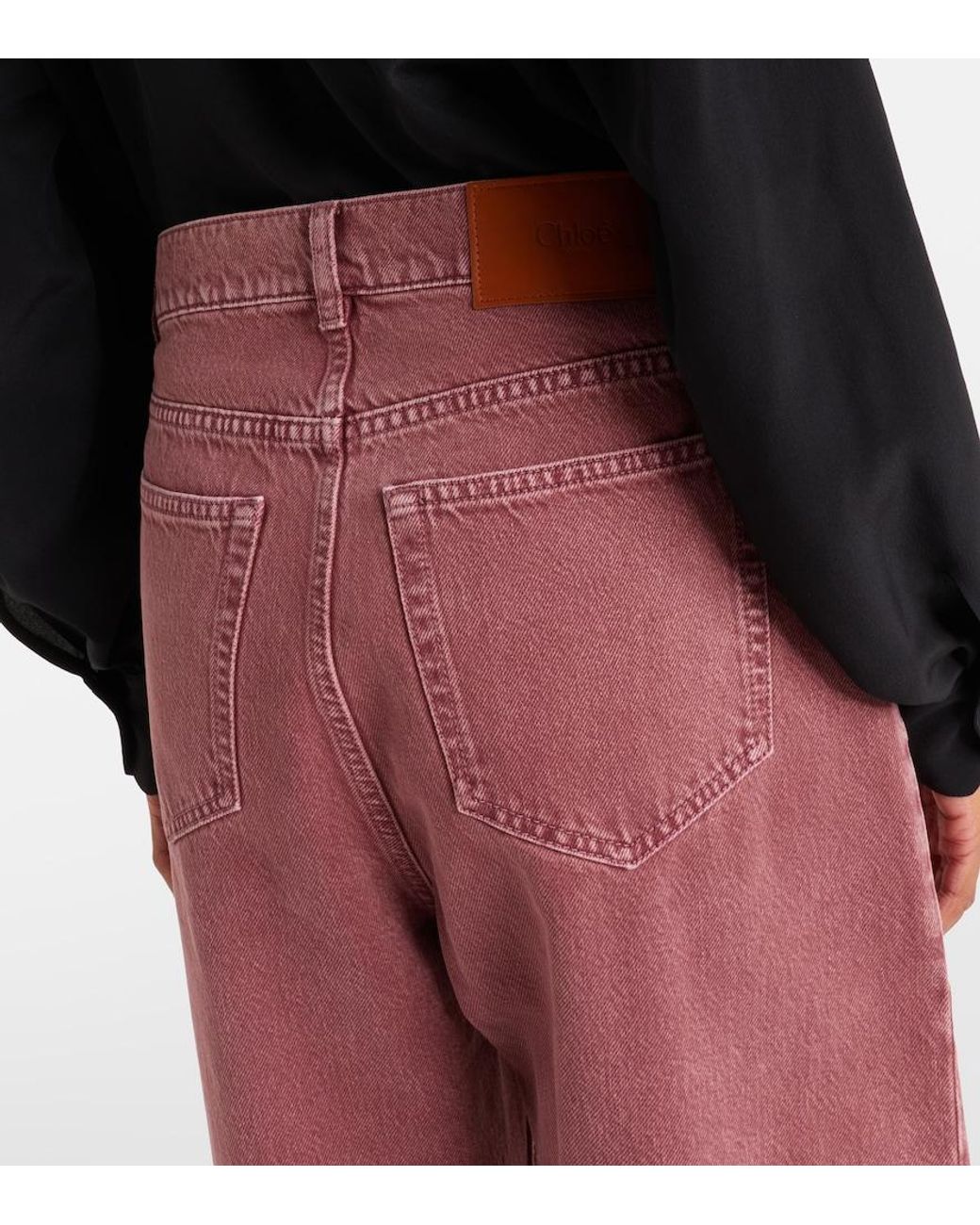 Chloé Red Mid-Rise Straight Jeans