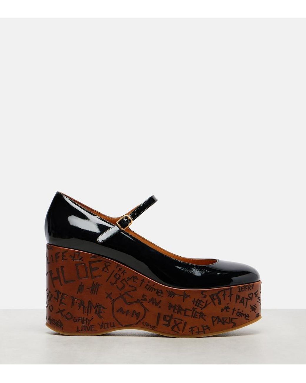 Chloé Brown Chloã Wedges With Mary Jace Ankle Strap And High Wedge Heel