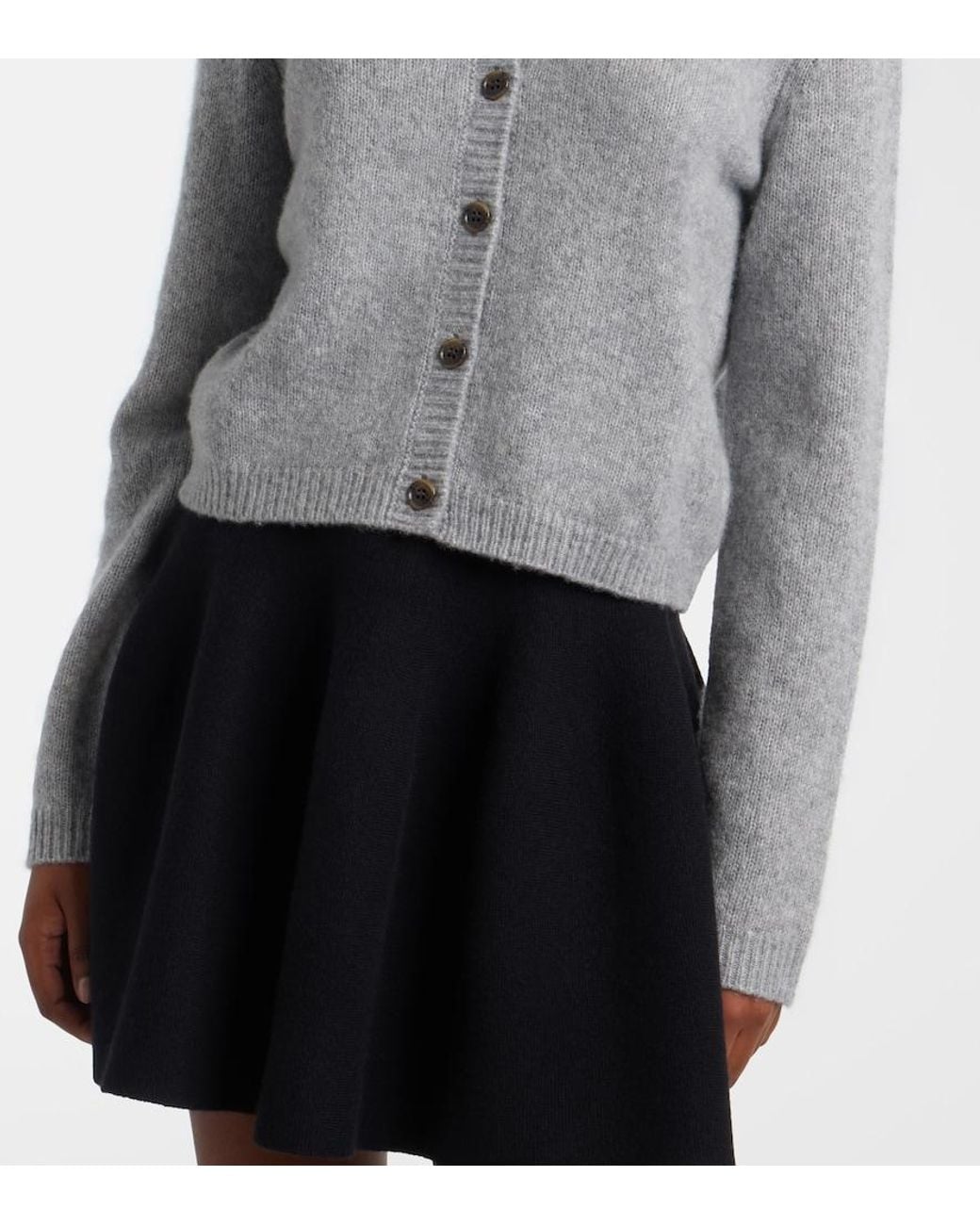 Lisa Yang Gray Felicia Cashmere And Silk Cardigan
