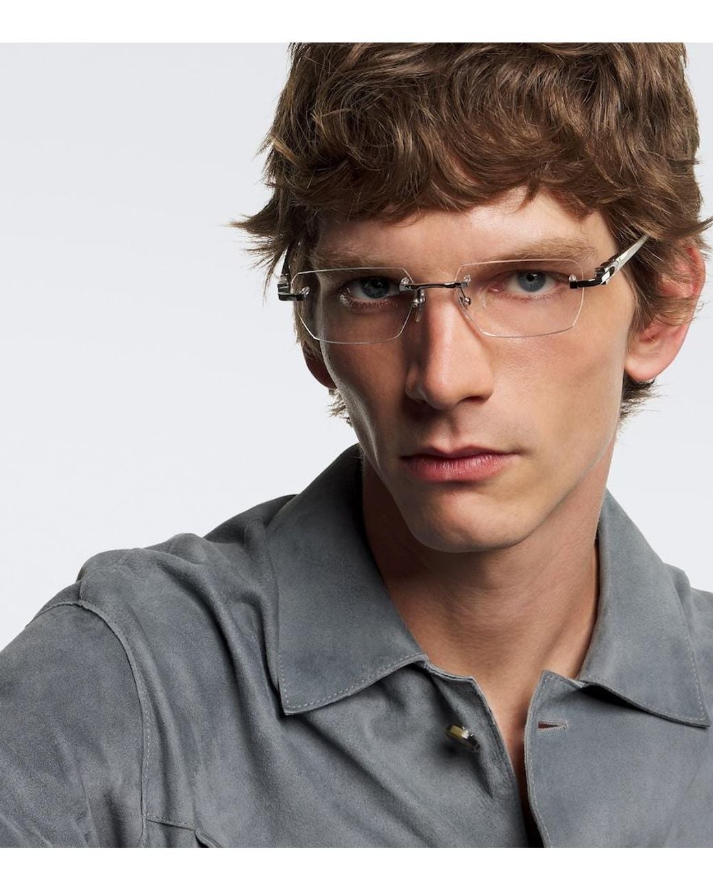 Cartier Metallic Signature C De Cartier Rectangular Glasses for men