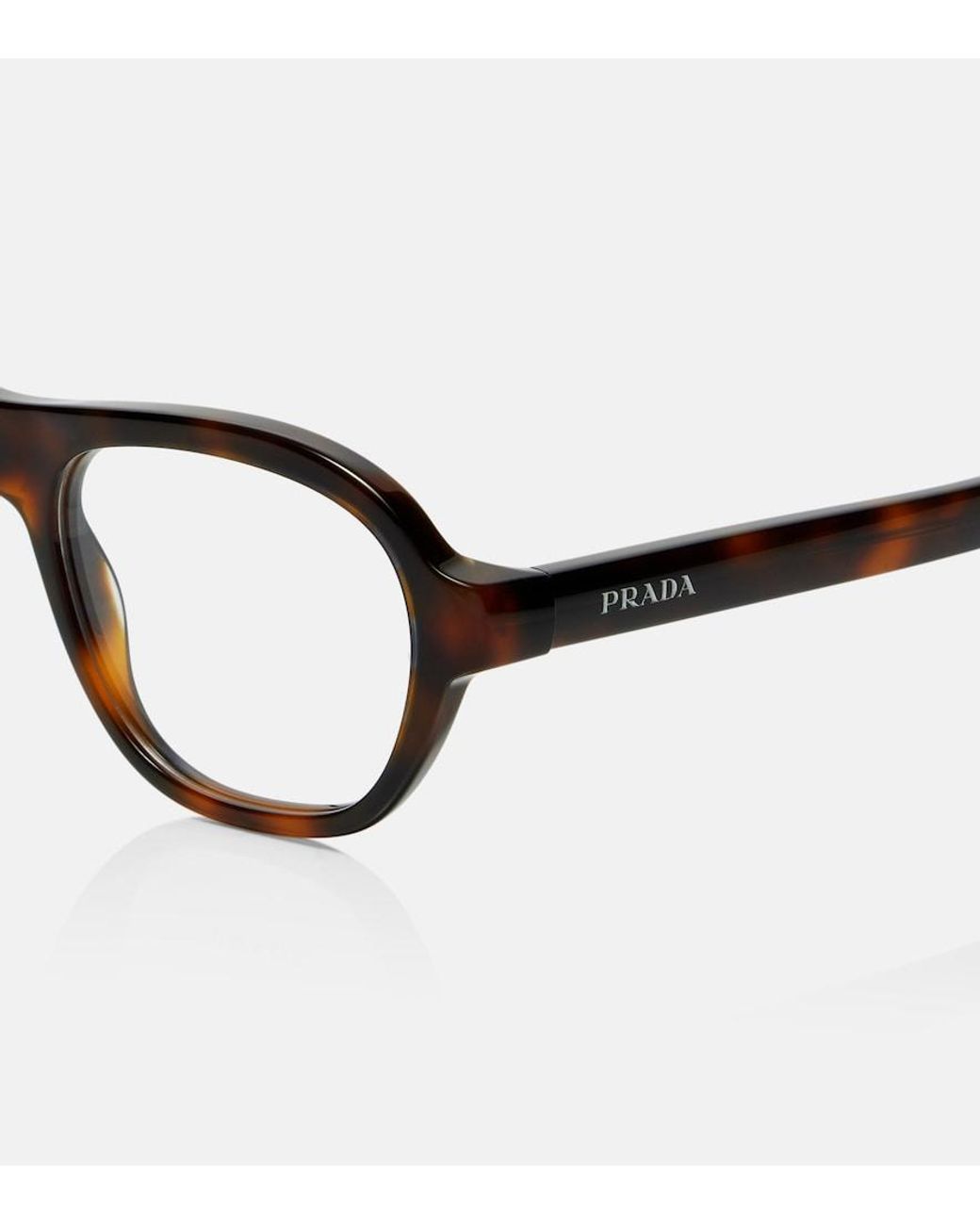 Prada Brown Logo Aviator Glasses