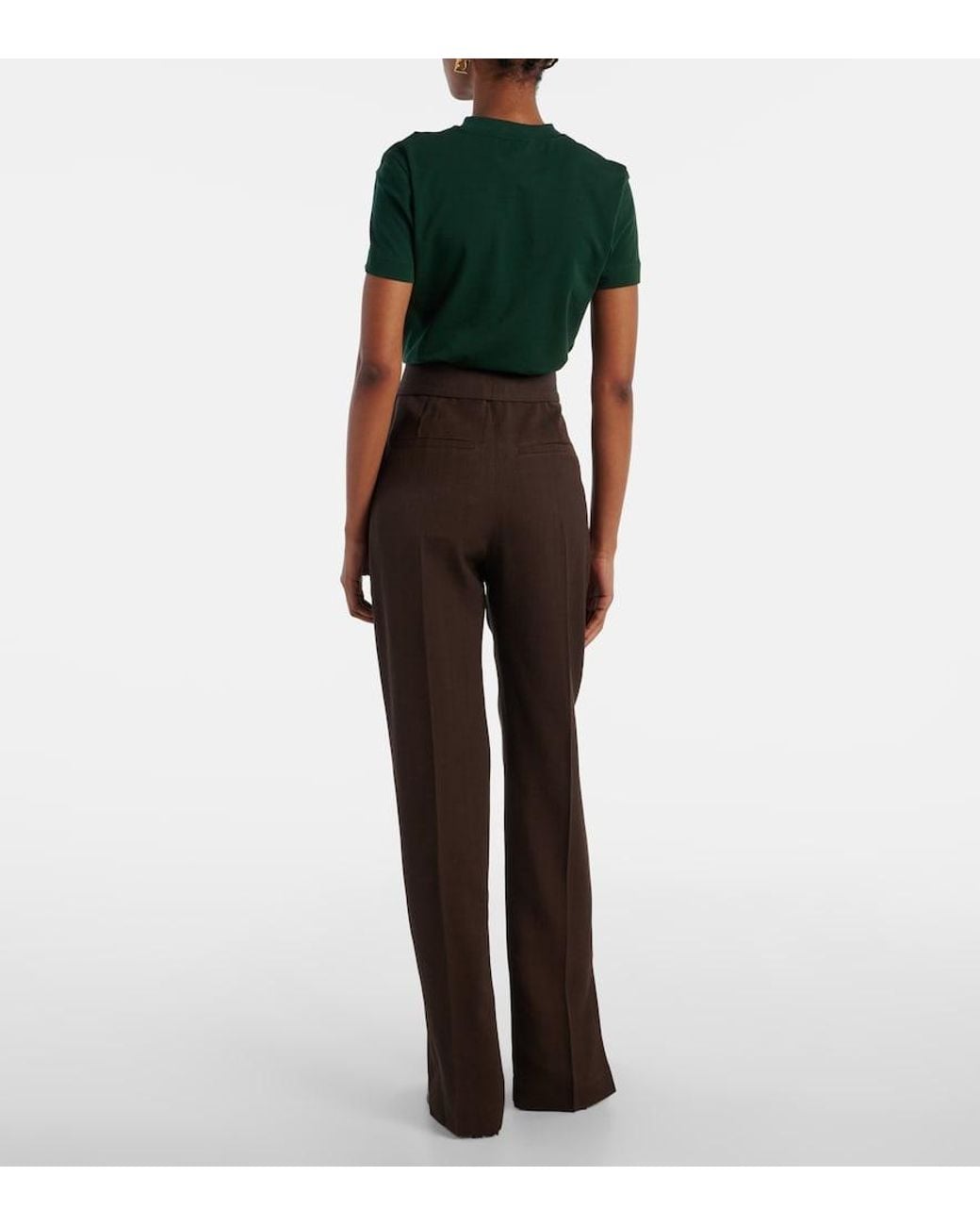 Jacquemus Brown Tibau High-Rise Straight Pants