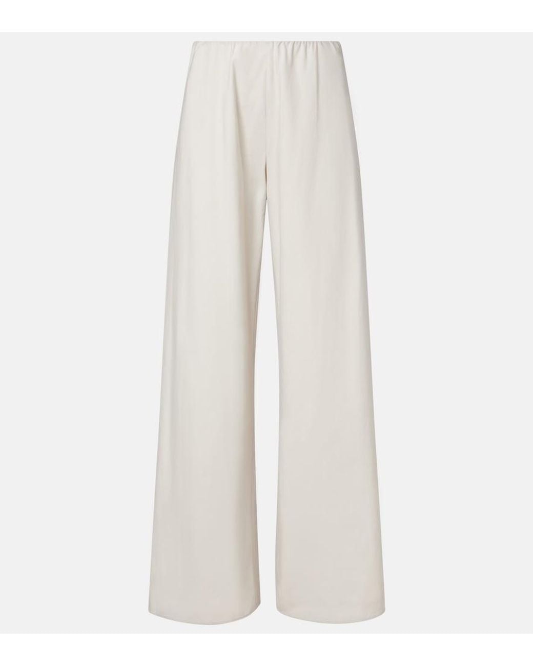 Vince White Colette Cotton Twill Wide-Leg Pants