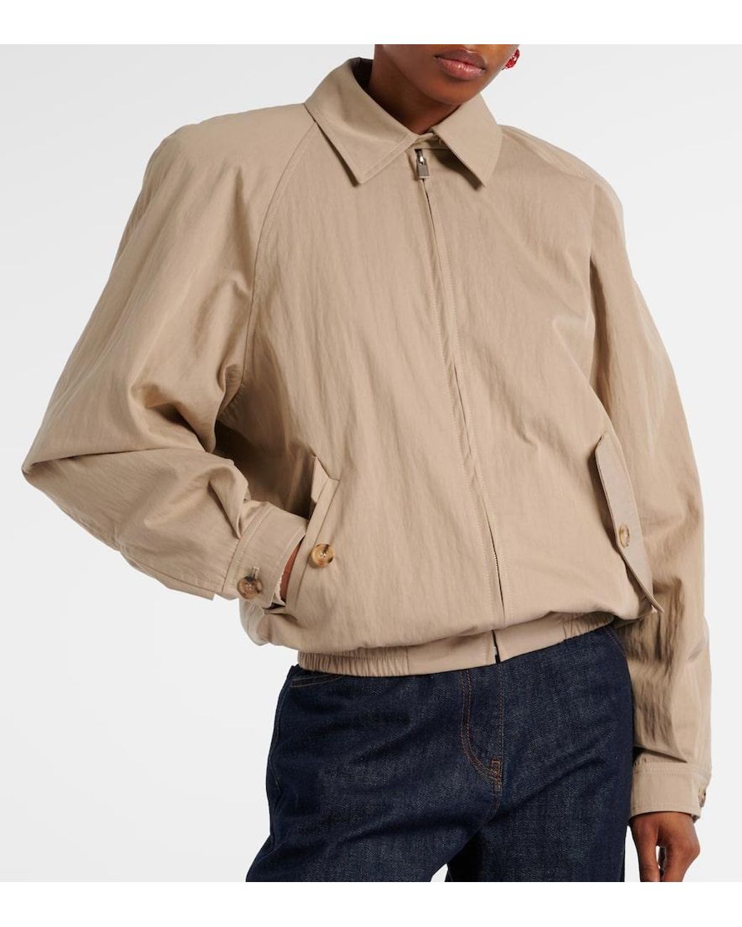 Magda Butrym Natural Cotton-Blend Blouson Jacket