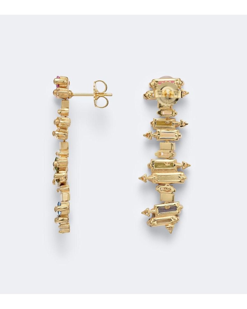 Suzanne Kalan White 18Kt Drop Earrings With Sapphires And Diamonds