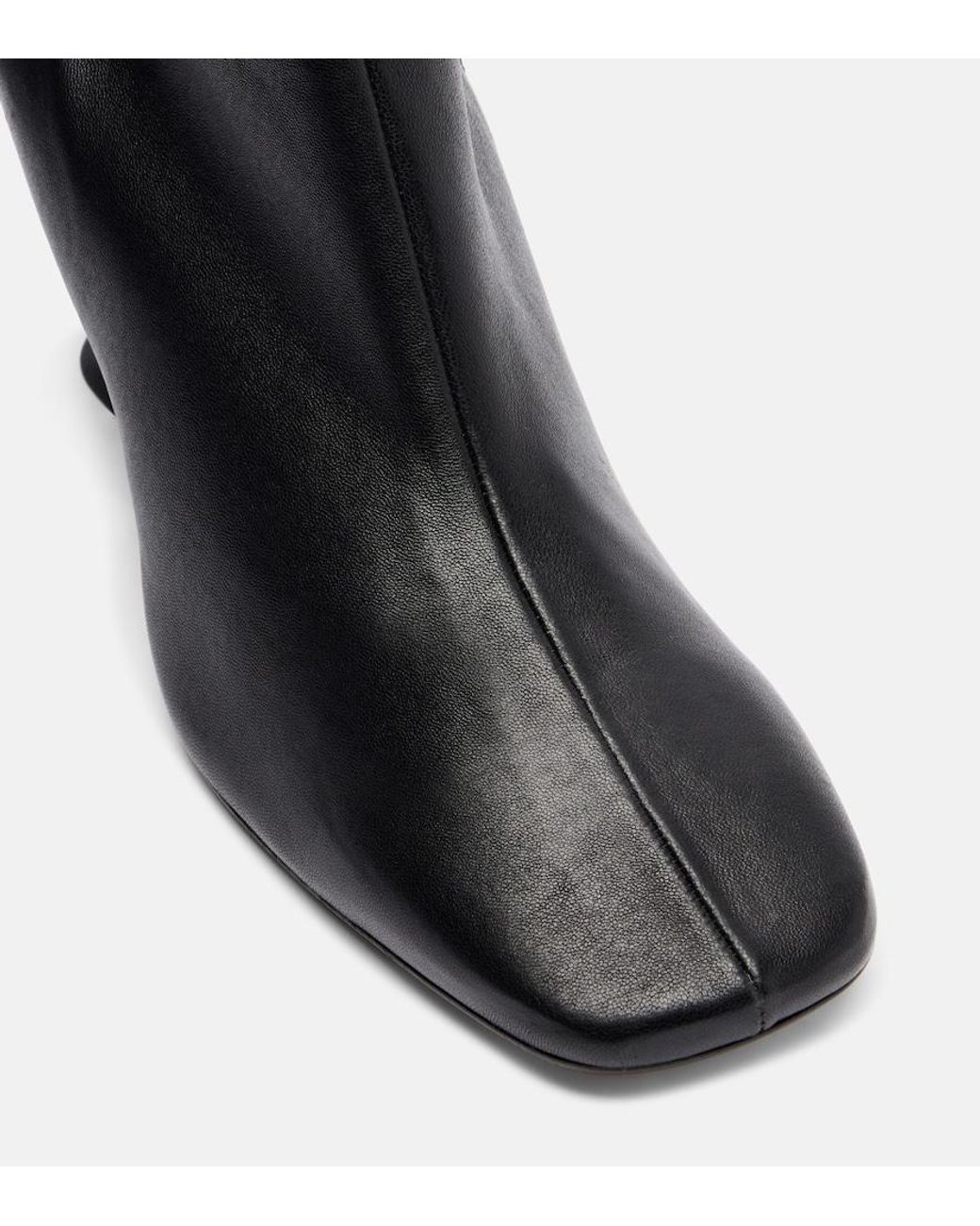 Dries Van Noten Black 75 Leather Ankle Boots