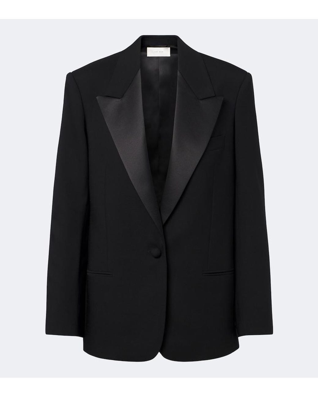 The Row Black Jona Wool Tuxedo Jacket