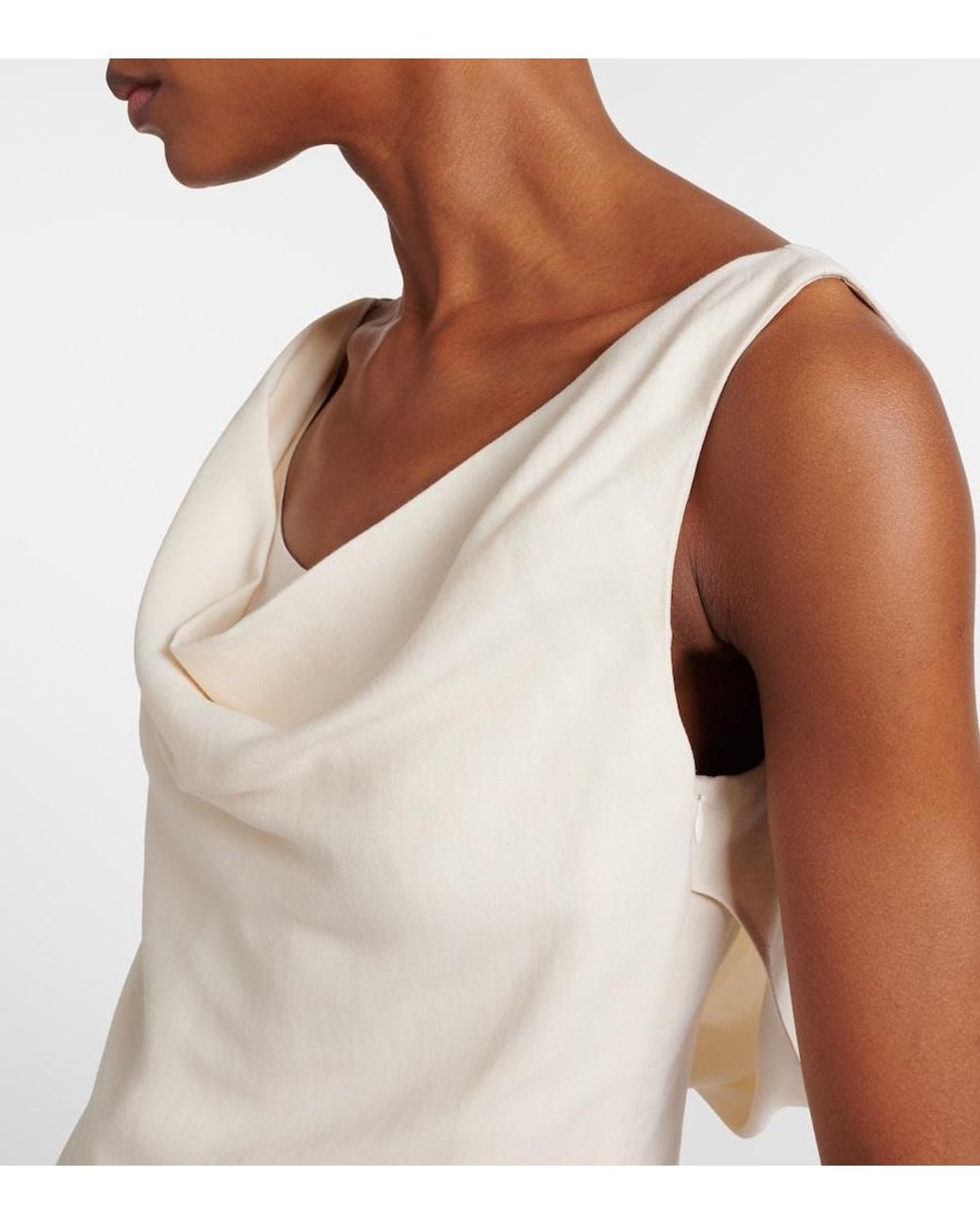 Brunello Cucinelli White Draped Top