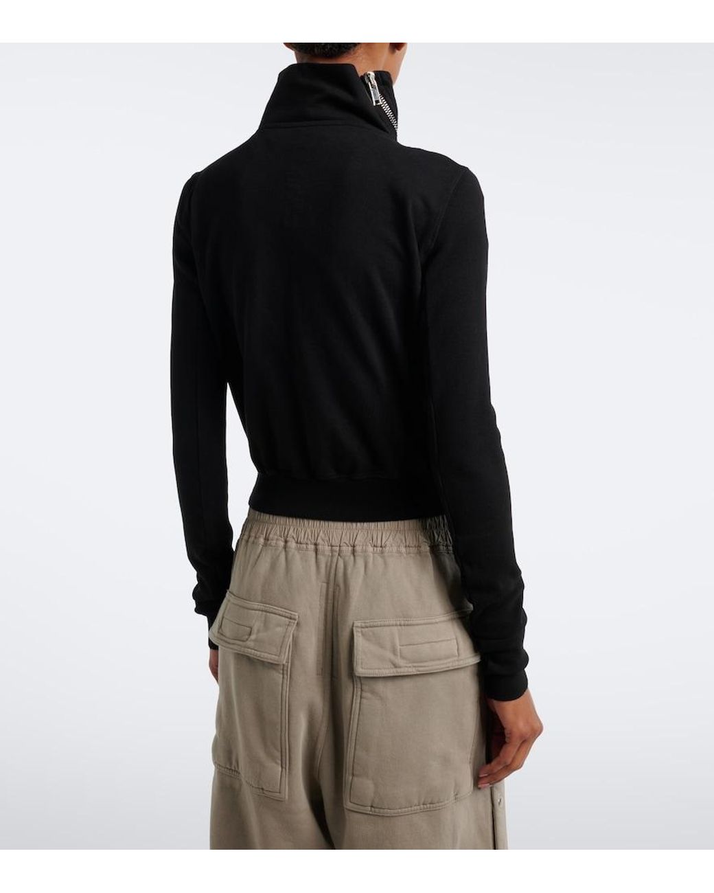Rick Owens Black Drkshdw Mountain Cotton Zip-Up Sweatshirt