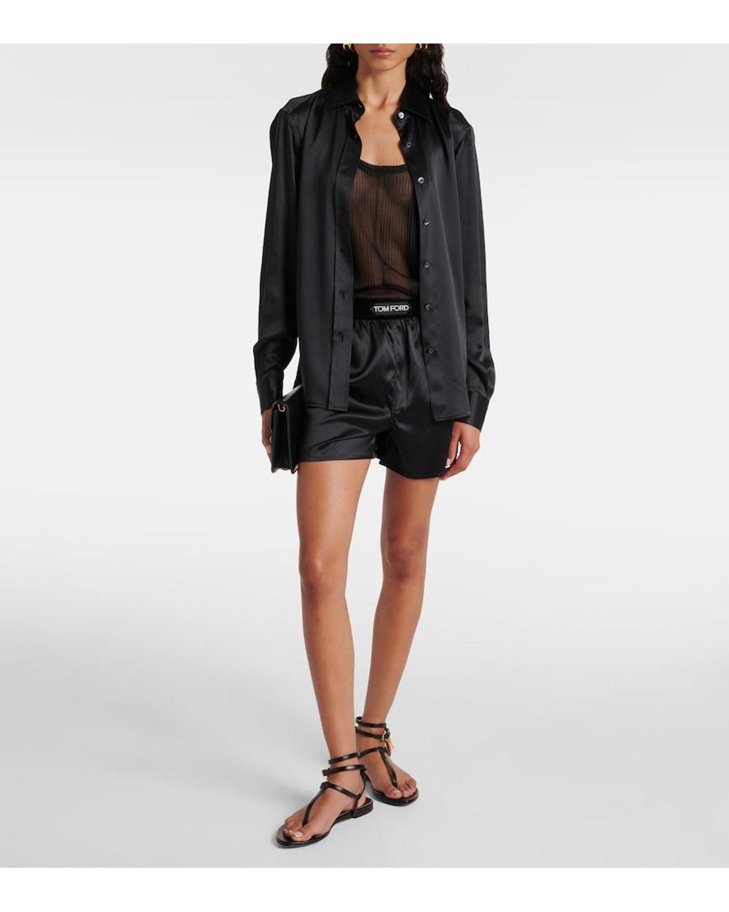 Tom Ford Black Silk-Blend Shorts