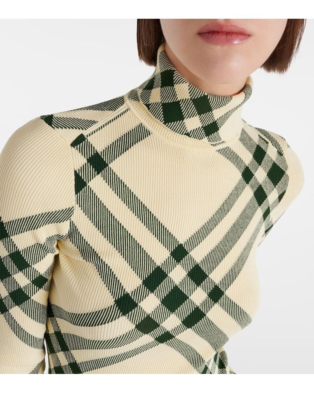 Burberry Natural Check Turtleneck Sweater
