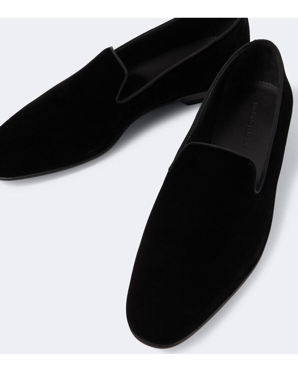 Manolo Blahnik Black Mario Velvet Loafers for men