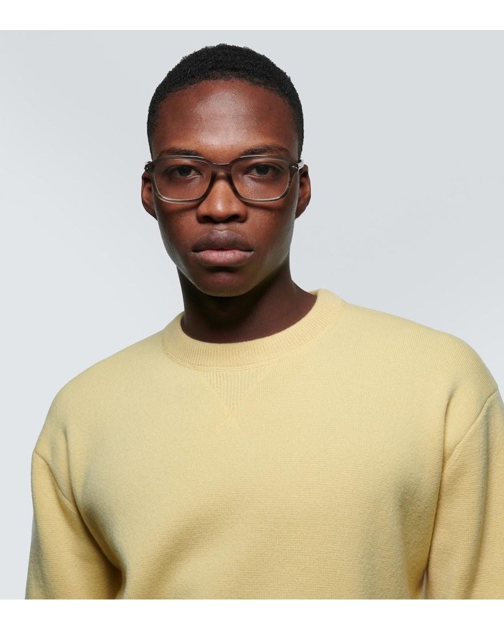Gucci Brown Rectangular Glasses for men