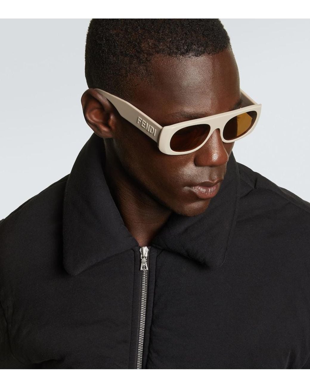 Fendi Ovale Sonnenbrille Signature in Natural für Herren